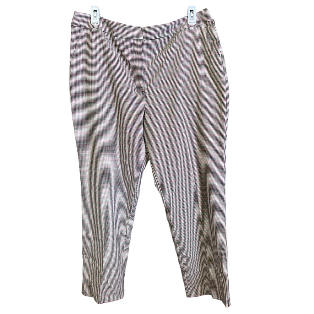 Halogen Nordstrom Houndstooth Front Zip Elastic Back waist Pants Size XXL NWT